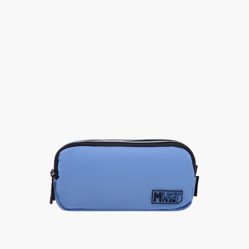 Must Pencil Case-Sustainable-2 Cmprt-1.10L (Rpet Pu) Blue \ 20X6X9 - Image 1